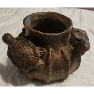 Vintage Estate Colima ? Turtle Pottery Ceramic clay Vessel Sculpture Folk Art